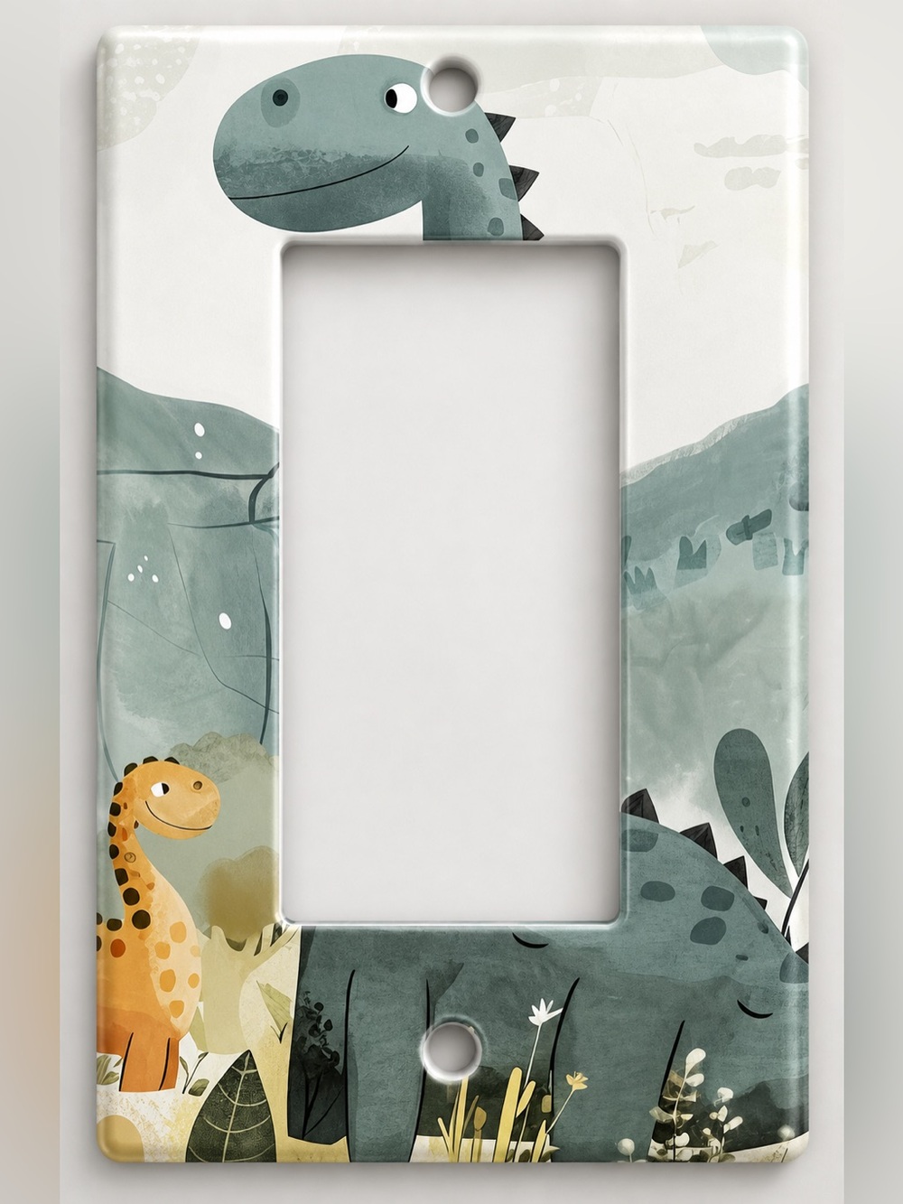 Handmade Cute Dinosaur Nursery Rocker Light Switch Cover Plate